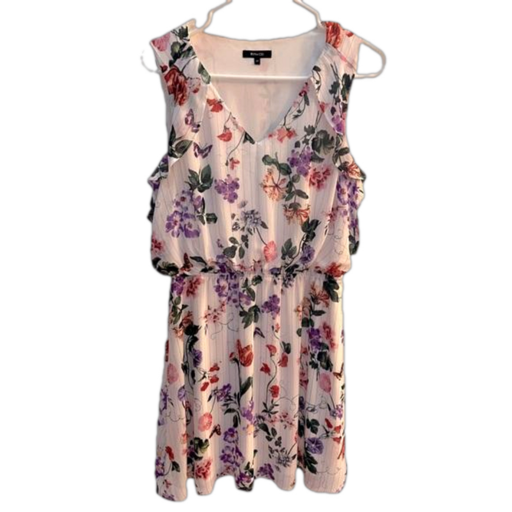 RW & Co Sleeveless floral summer midi dress size sm